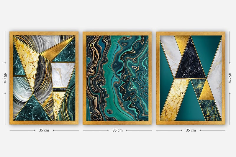 Decorative Framed Painting (3 Pieces) 35x45 - Canvastavlor