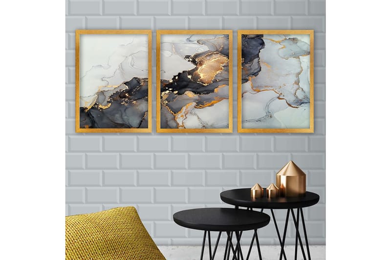 Decorative Framed Painting (3 Pieces) 35x45 - Canvastavlor