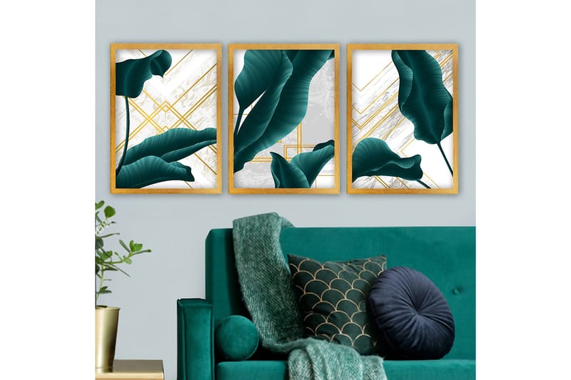 Decorative Framed Painting (3 Pieces) 35x45 - Canvastavlor