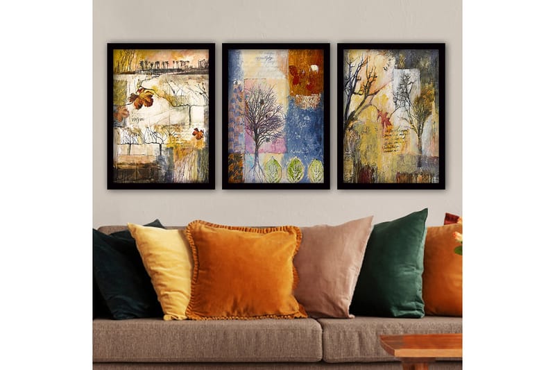 Decorative Framed Painting (3 Pieces) 35x45 - Canvastavlor