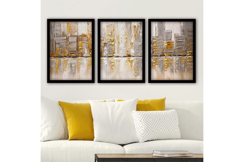 Decorative Framed Painting (3 Pieces) 35x45 - Canvastavlor