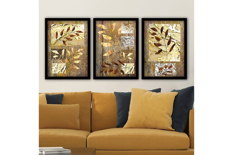 Decorative Framed Painting (3 Pieces) 35x45 - Canvastavlor