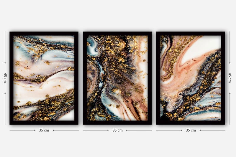 Decorative Framed Painting (3 Pieces) 35x45 - Canvastavlor