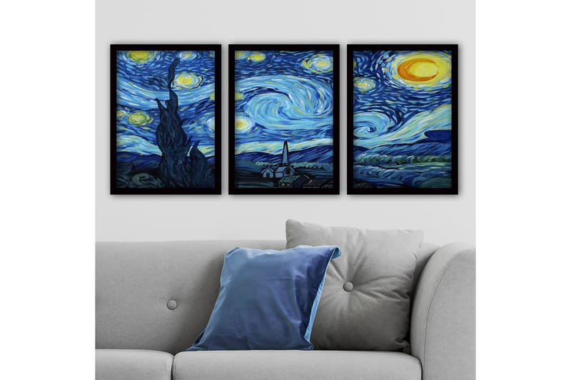 Decorative Framed Painting (3 Pieces) 35x45 - Canvastavlor