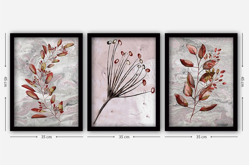 Decorative Framed Painting (3 Pieces) 35x45 - Canvastavlor