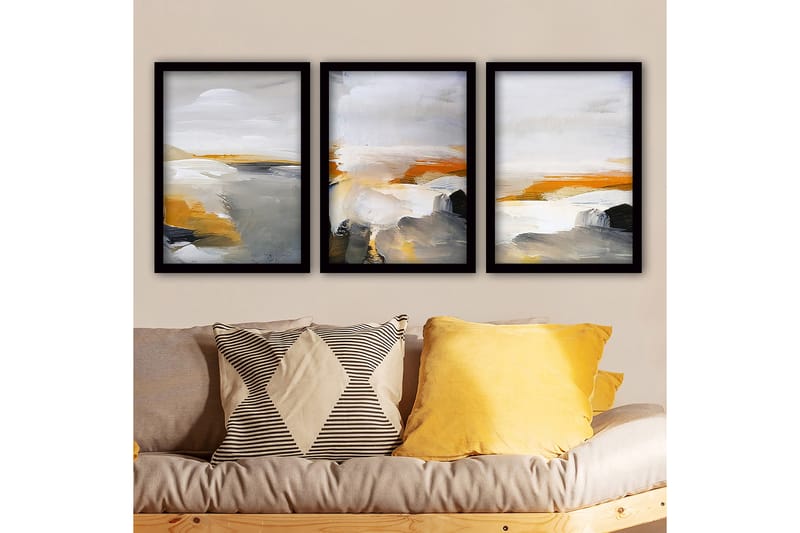 Decorative Framed Painting (3 Pieces) 35x45 - Canvastavlor