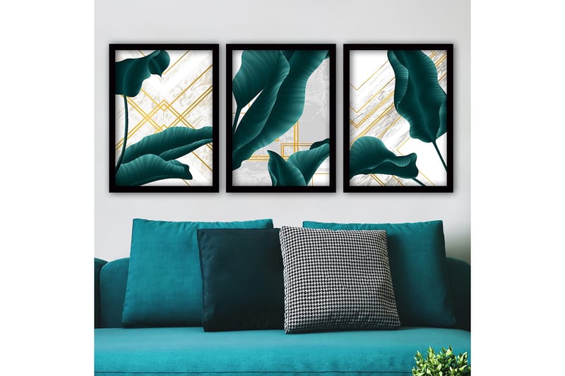 Decorative Framed Painting (3 Pieces) 35x45 - Inredning - Tavlor & konst - Canvastavlor