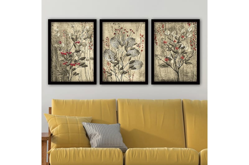 Decorative Framed Painting (3 Pieces) 35x45 - Inredning - Tavlor & konst - Canvastavlor