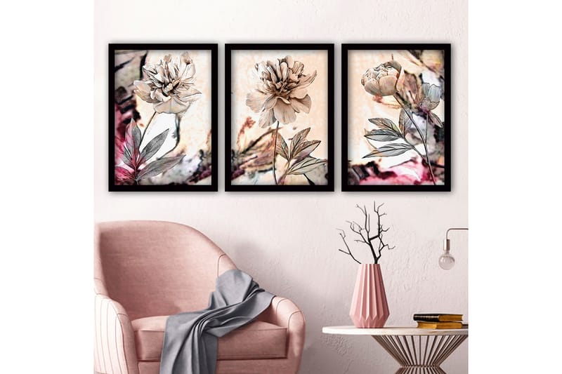 Decorative Framed Painting (3 Pieces) 35x45 - Inredning - Tavlor & konst - Canvastavlor