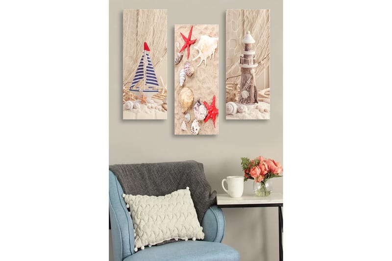 Decorative MDF Painting (3 Pieces) 20x50 - Inredning - Tavlor & konst - Canvastavlor