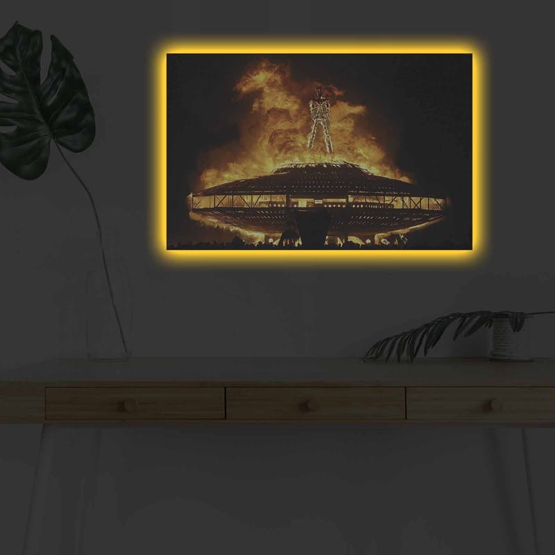 Dekorativ Canvastavla med LED 45x70 cm - Flerfärgad - Canvastavlor