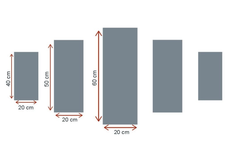 Dekorativ MDF-målning 5-Delar 20x60 cm - Flerfärgad - Inredning - Tavlor & konst - Canvastavlor