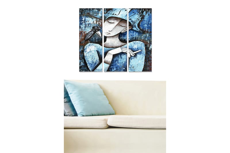 Tavla Abstract 3-pack Flerfärgad - 20x50 cm - Inredning - Tavlor & konst - Canvastavlor