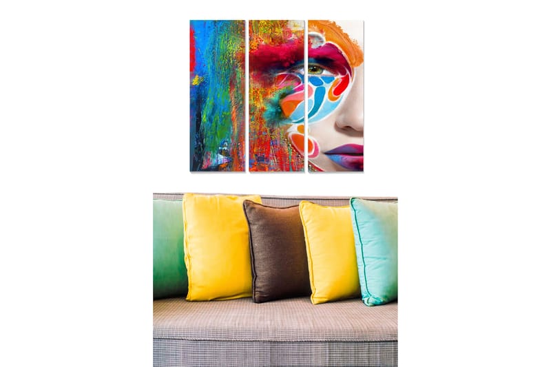 Tavla Abstract 3-pack Flerfärgad - 20x50 cm - Inredning - Tavlor & konst - Canvastavlor