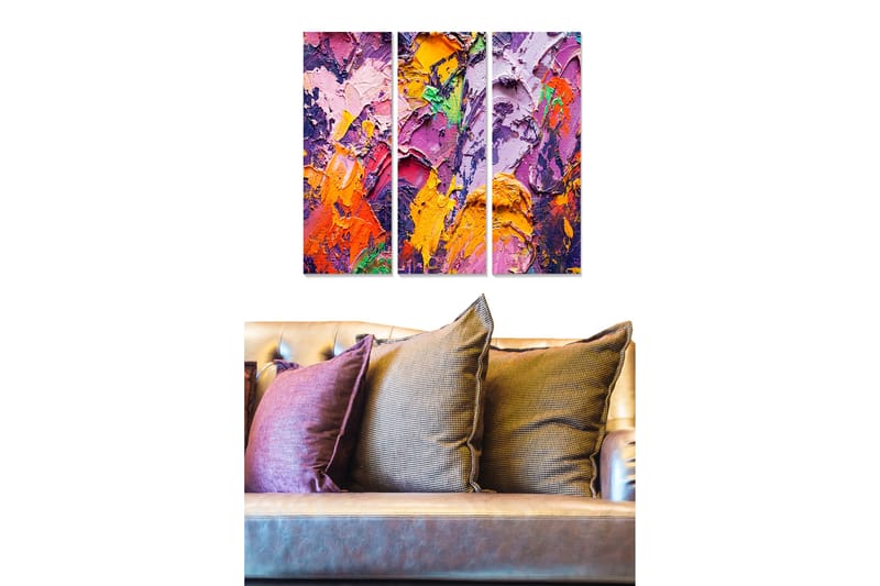 Tavla Abstract 3-pack Flerfärgad - 20x50 cm - Inredning - Tavlor & konst - Canvastavlor