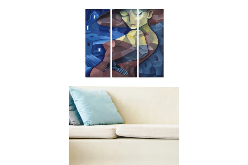 Tavla Abstract 3-pack Flerfärgad - 20x50 cm - Inredning - Tavlor & konst - Canvastavlor