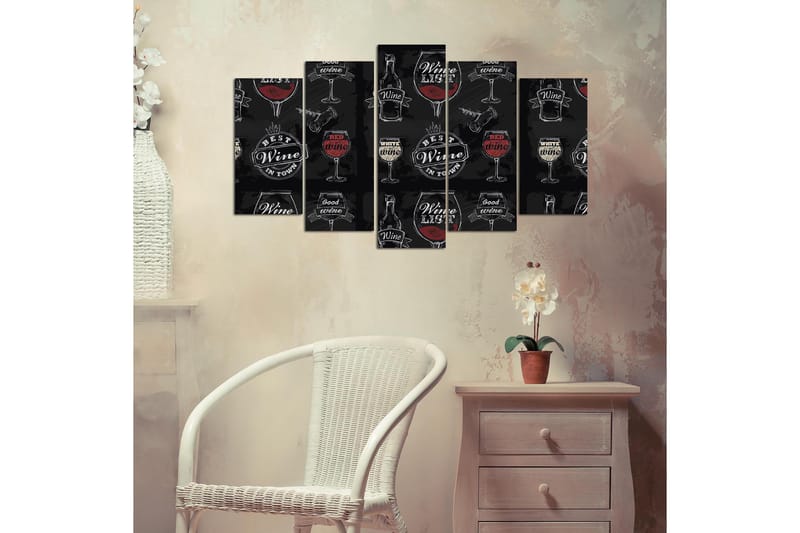 Tavla Abstract 5-pack Flerfärgad - 20x60 cm - Inredning - Tavlor & konst - Canvastavlor