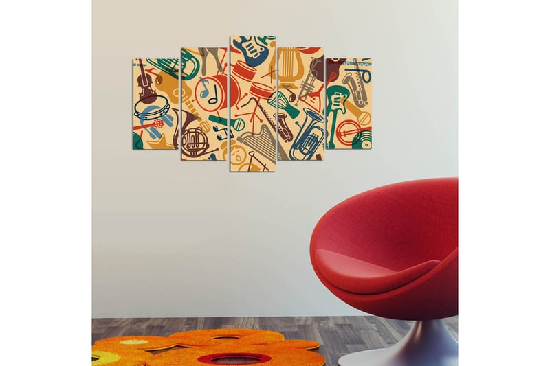 Tavla Abstract 5-pack Flerfärgad - 20x60 cm - Inredning - Tavlor & konst - Canvastavlor