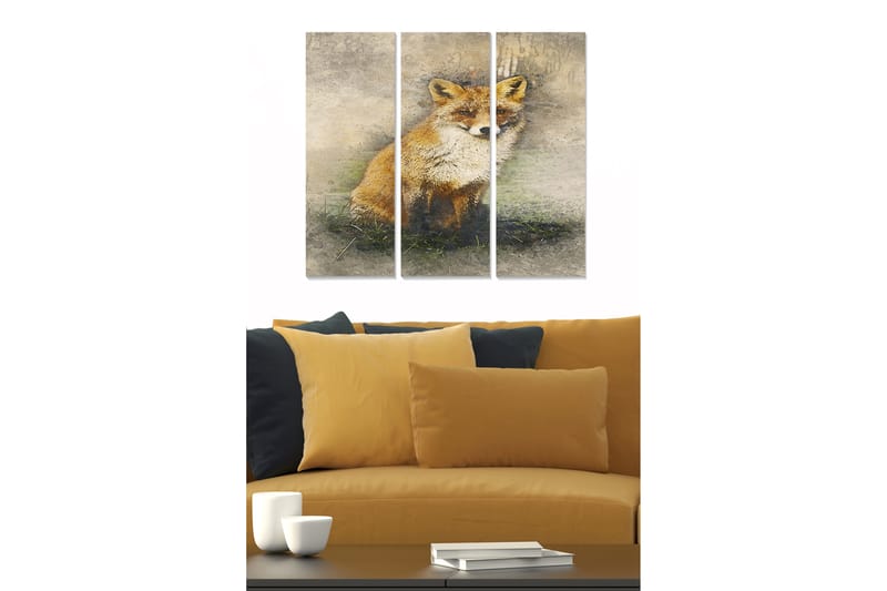 Tavla Animal 3-pack Flerfärgad - 20x50 cm - Inredning - Tavlor & konst - Canvastavlor