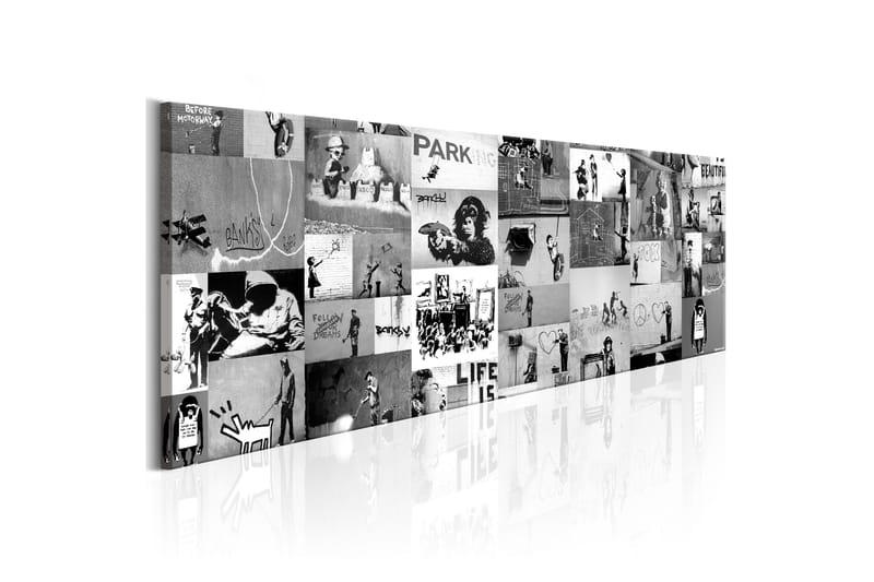 Tavla Banksy Graffiti Collage Ii 150x50 - Artgeist sp. z o. o. - Inredning - Tavlor & konst - Canvastavlor