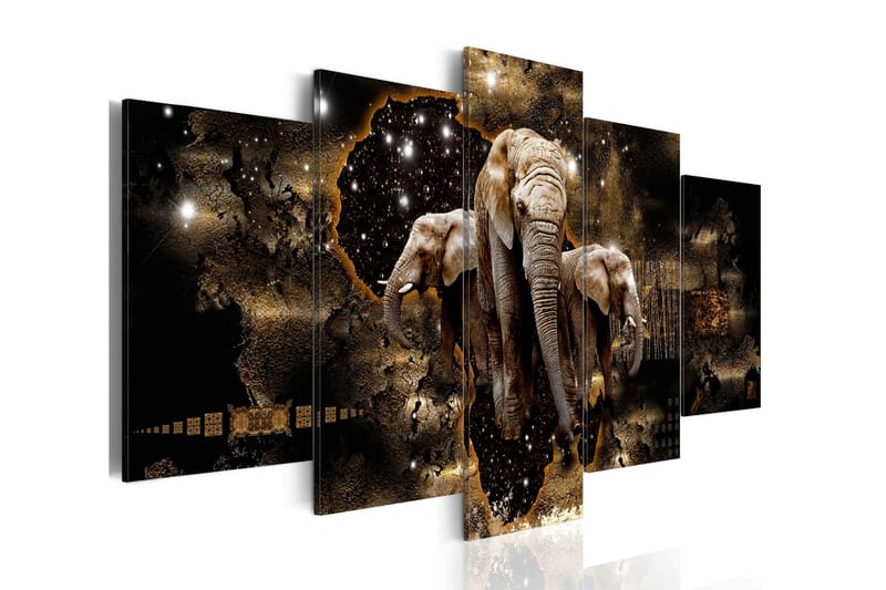 Tavla Brown Elephants 200x100 - Artgeist sp. z o. o. - Canvastavlor