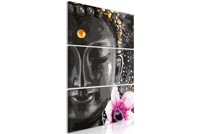 Tavla Buddha And Flower 3 Parts Vertical 80x120 - Artgeist sp. z o. o. - Canvastavlor