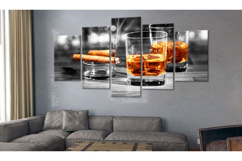 Tavla Cigars And Whiskey 200x100 - Artgeist sp. z o. o. - Canvastavlor