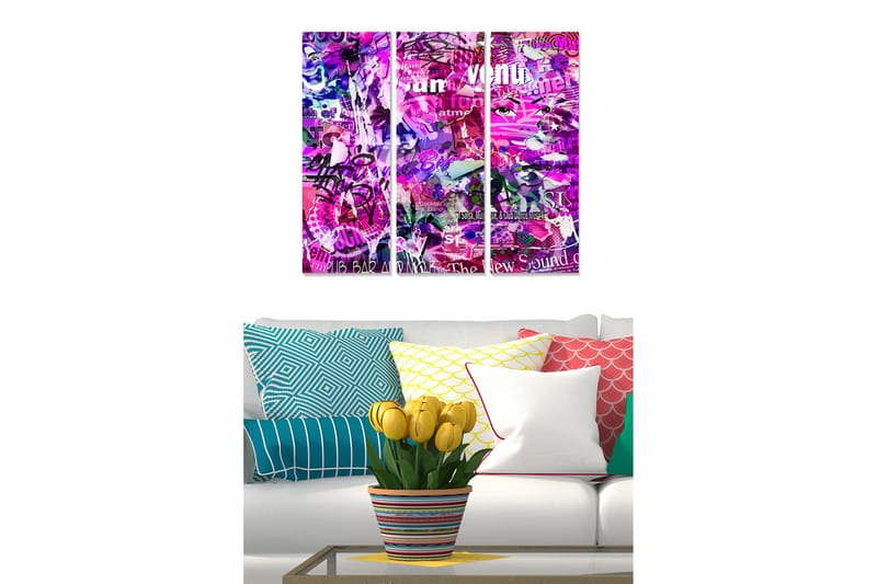 Tavla Colorful 3-pack Flerfärgad - 20x50 cm - Canvastavlor