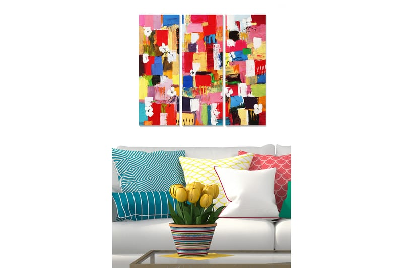 Tavla Colorful 3-pack Flerfärgad - 20x50 cm - Inredning - Tavlor & konst - Canvastavlor