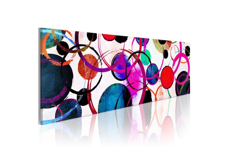 Tavla Colourful Circle 150x50 - Artgeist sp. z o. o. - Canvastavlor