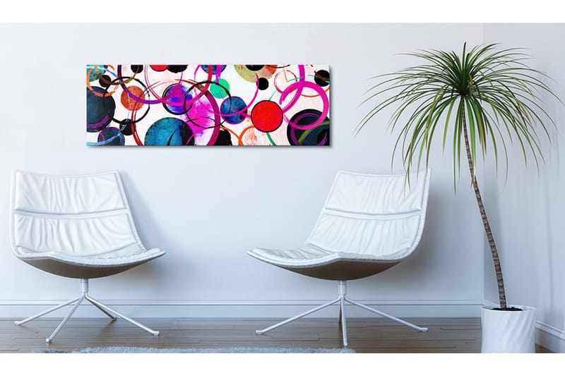 Tavla Colourful Circle 150x50 - Artgeist sp. z o. o. - Canvastavlor