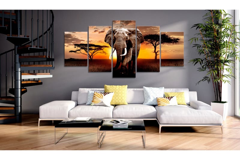 Tavla Elephant Migration 200x100 - Artgeist sp. z o. o. - Canvastavlor