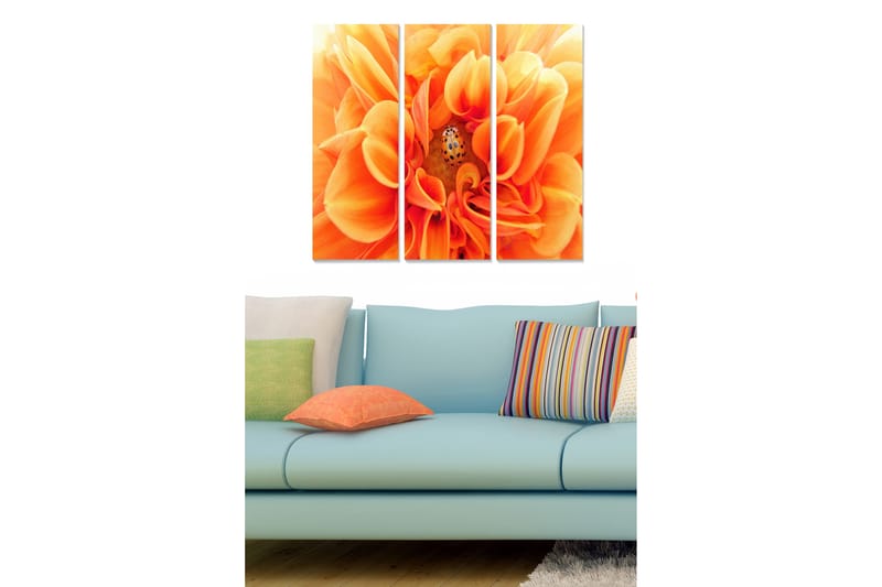 Tavla Floral 3-pack Flerfärgad - 20x50 cm - Canvastavlor