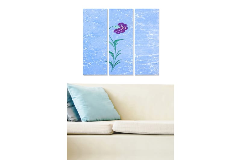 Tavla Floral 3-pack Flerfärgad - 20x50 cm - Canvastavlor