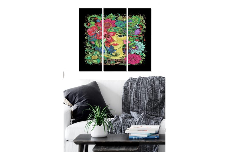 Tavla Floral 3-pack Flerfärgad - 20x50 cm - Canvastavlor