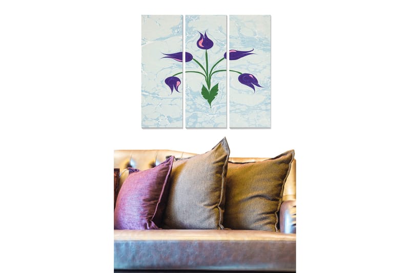 Tavla Floral 3-pack Flerfärgad - 20x50 cm - Canvastavlor