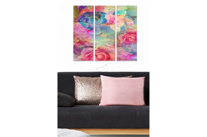 Tavla Floral 3-pack Flerfärgad - 20x50 cm - Canvastavlor