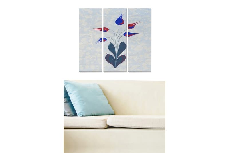 Tavla Floral 3-pack Flerfärgad - 20x50 cm - Canvastavlor