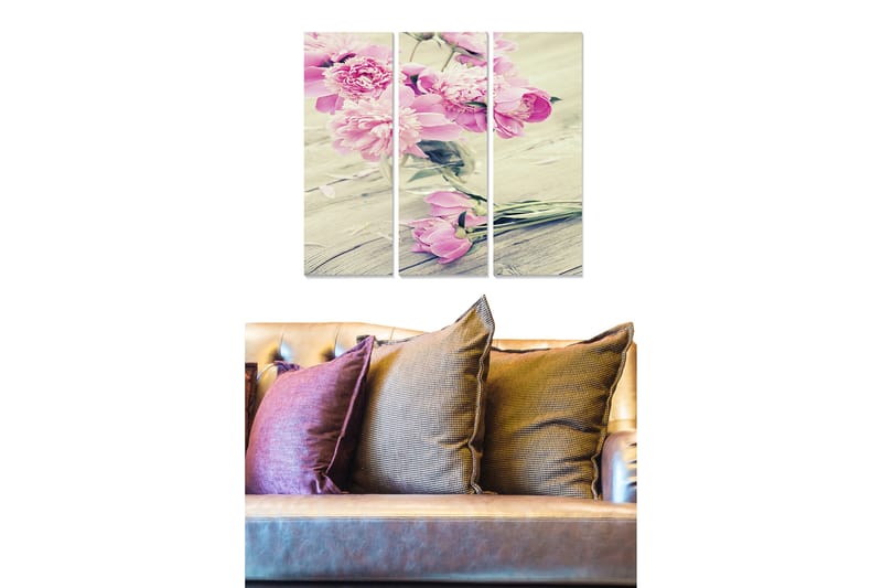 Tavla Floral 3-pack Flerfärgad - 20x50 cm - Canvastavlor