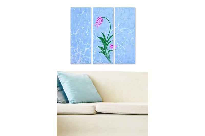 Tavla Floral 3-pack Flerfärgad - 20x50 cm - Canvastavlor