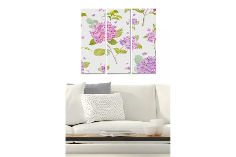 Tavla Floral 3-pack Flerfärgad - 20x50 cm - Inredning - Tavlor & konst - Canvastavlor