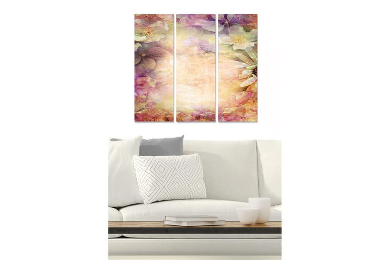 Tavla Floral 3-pack Flerfärgad - 20x50 cm - Inredning - Tavlor & konst - Canvastavlor