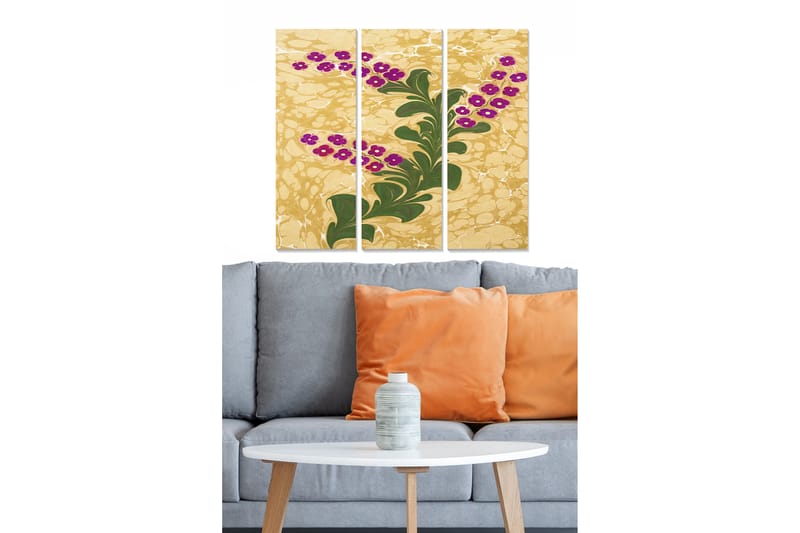 Tavla Floral 3-pack Flerfärgad - 20x50 cm - Inredning - Tavlor & konst - Canvastavlor