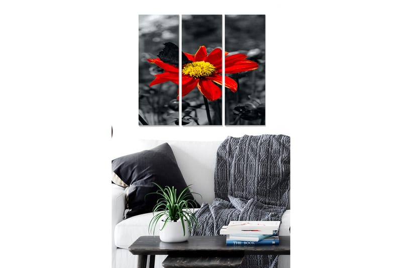 Tavla Floral 3-pack Flerfärgad - 20x50 cm - Inredning - Tavlor & konst - Canvastavlor