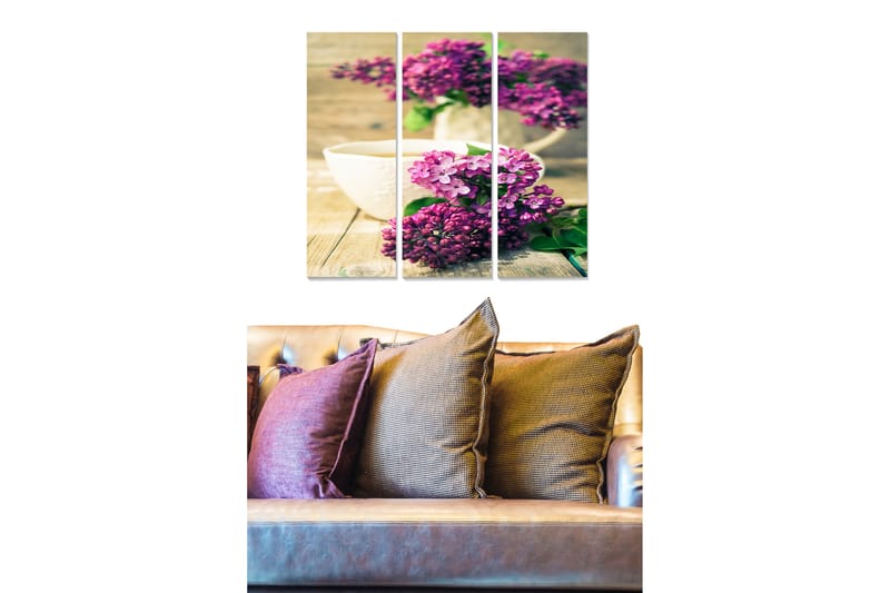 Tavla Floral 3-pack Flerfärgad - 20x50 cm - Inredning - Tavlor & konst - Canvastavlor