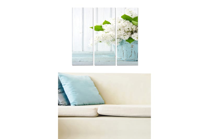 Tavla Floral 3-pack Flerfärgad - 20x50 cm - Inredning - Tavlor & konst - Canvastavlor