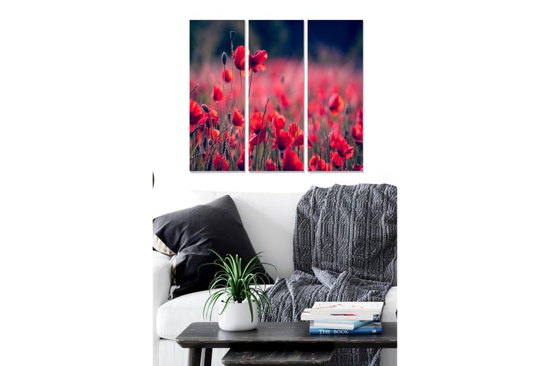 Tavla Floral 3-pack Flerfärgad - 20x50 cm - Inredning - Tavlor & konst - Canvastavlor