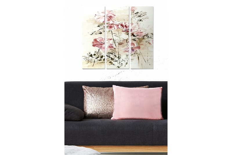 Tavla Floral 3-pack Flerfärgad - 20x50 cm - Inredning - Tavlor & konst - Canvastavlor