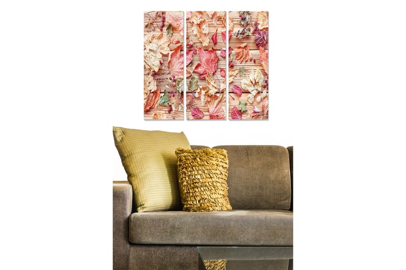 Tavla Floral 3-pack Flerfärgad - 20x50 cm - Inredning - Tavlor & konst - Canvastavlor