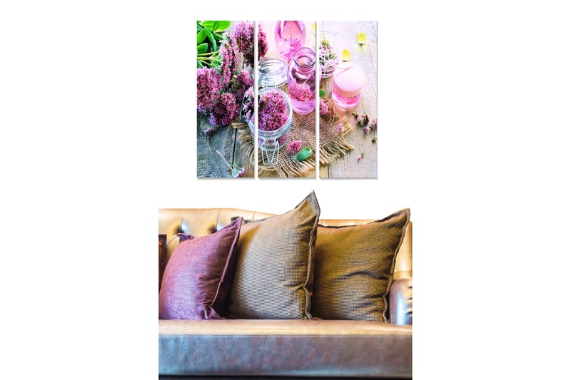 Tavla Floral 3-pack Flerfärgad - 20x50 cm - Inredning - Tavlor & konst - Canvastavlor